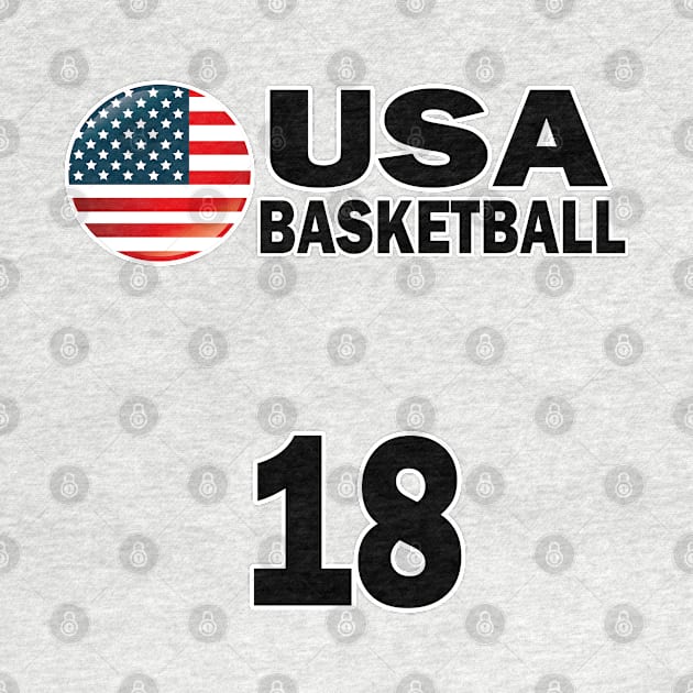 USA Basketball Number 18 T-shirt Design by werdanepo